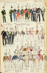 Verschiedene Uniformen des Königreichs Neapel von 1814