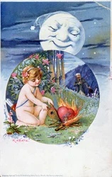 Postkarte aus der Serie Ill Hearts, ca. 1900
