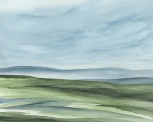Serene grüne Hügel