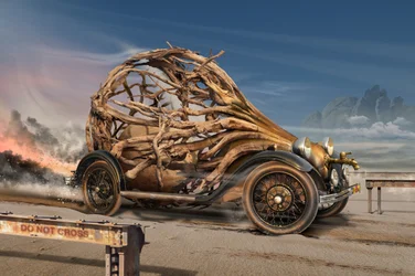 Steampunk-Wurzelauto