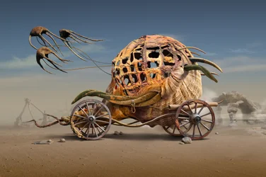 Surrealer Wüstenwagen