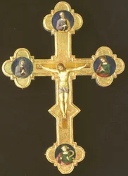 Prozessionskreuz mit Franziskanischen Heiligen (recto)