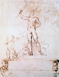 Umrisskomposition für eine Festdekoration, ca. 1500-1520