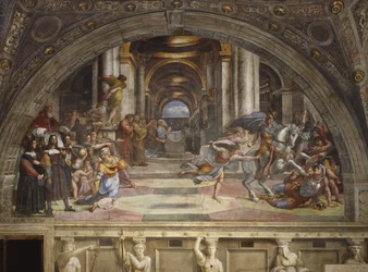 Die Vertreibung des Heliodorus aus dem Tempel, Stanza di Eliodoro, 1511-12