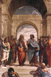 Die Schule von Athen, (Detail) von Platon & Aristoteles, 1508-1511