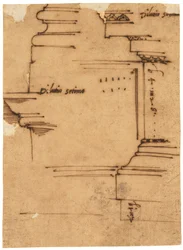 Skizze des Hauptgesimses des Bogens von Septimius Severus, Rom