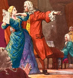 Händel versucht, eine launische Opernsängerin zu kontrollieren