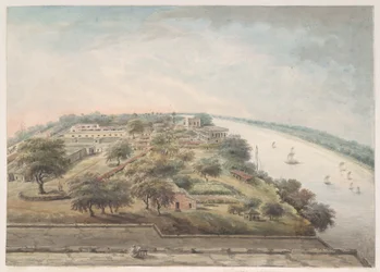 Vogelperspektive über dem Opiumlagerhaus in Patna