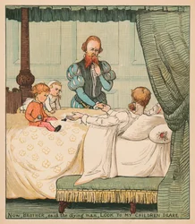 Nun, Bruder, sagte der sterbende Mann, kümmere dich um meine Kinder, ca. 1878