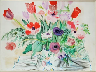 Anemonen und Tulpen