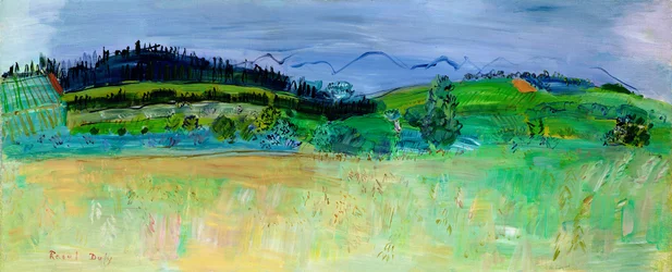 Landschaft der östlichen Pyrenäen, von der Route du Boulou