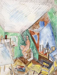 Das Atelier des Künstlers, Rue Séguier in Paris, ca. 1909