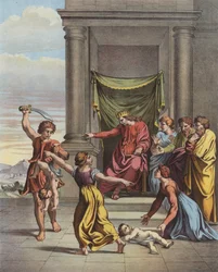 Das Urteil Salomos (Farblithografie)