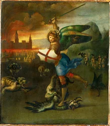 Heiliger Michael. Gemalt für Guidobaldo Montefeltre, Herzog von Urbino