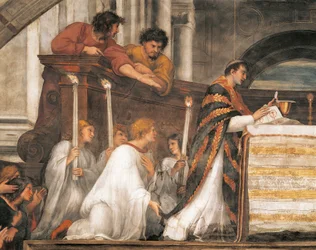 Das eucharistische Wunder, Detail der Messe von Bolsena