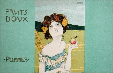 Äpfel, süße Früchte, Postkarte, ca. 1900
