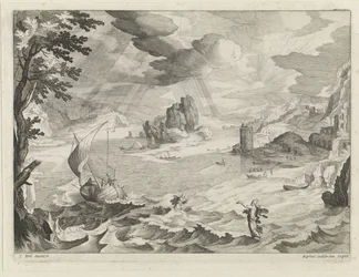 Seestück mit Christus und seinen Jüngern im Sturm auf dem See Genezareth