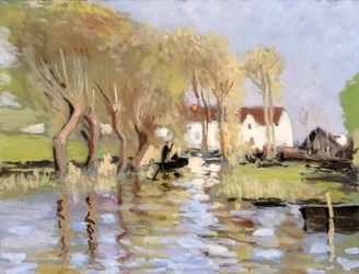 Barke auf einem Kanal, Gironde-Mündung