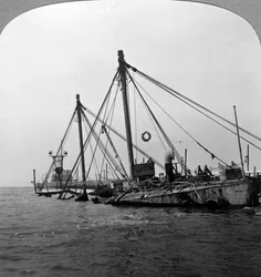 Versenktes Kriegsschiff HMS Vindictive, Ostende, Belgien, Erster Weltkrieg, 1918
