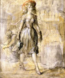 Mädchen auf der Stadtstraße