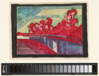 Landschaft mit Bäumen entlang eines Kanals