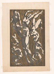 Nackte Figuren in verschiedenen Positionen