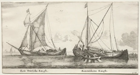 Schiffe von Amsterdam: Ein friesischer Bilander. Ein Gelderscher Bilander
