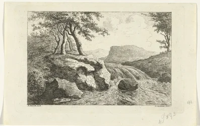 Landschaft mit Wasserfall