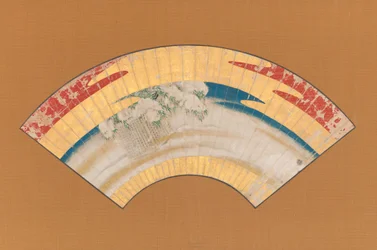 Einen Pflaumenzweig in einer verschneiten Nacht brechen, Bambus im Schnee