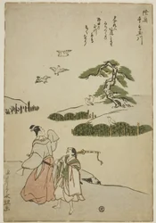 Der Juwelenfluss der Regenpfeifer in der Provinz Mutsu