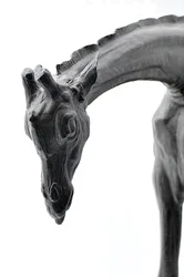 Große Giraffe mit gesenktem Kopf, modelliert 1909-10, gegossen vor 1913