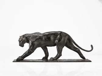 Panther im Gehen, Hinterbein erhoben, ca. 1904
