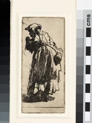 Alte Bettlerin mit einer Kürbisflasche, ca. 1629