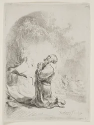 St. Hieronymus betend: Gewölbter Druck