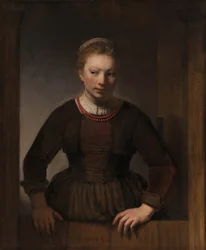 Junge Frau an einer offenen Halbtür, 1645
