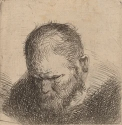 Bärtiger Mann, der nach unten schaut, möglicherweise 1631