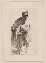 Bettler mit Holzbein