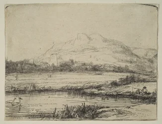 Kanal mit einem Angler und zwei Schwänen, 1650