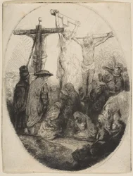 Christus gekreuzigt zwischen zwei Dieben, ovale Platte, ca. 1641