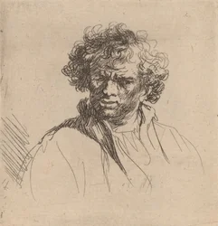 Lockenköpfiger Mann mit schiefem Mund, ca. 1635