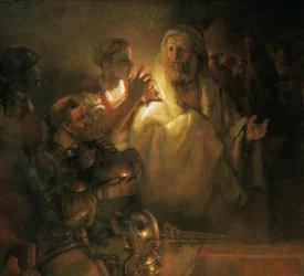 Der Apostel Petrus verleugnet Christus