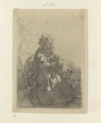 Hieronymus kniend im Gebet, den Blick nach unten gerichtet