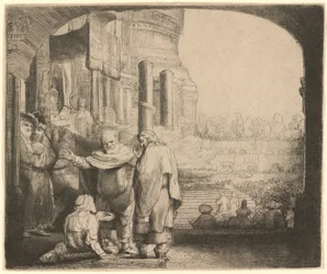 Petrus und Johannes heilen den Gelähmten am Tempeltor