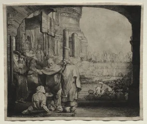 Petrus und Johannes heilen den Gelähmten am Tempeltor