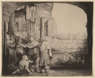 Petrus und Johannes heilen den Gelähmten am Tempeltor