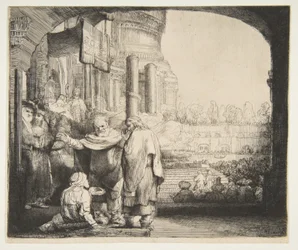 Petrus und Johannes heilen den Gelähmten am Tempeltor, 1659