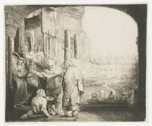 Petrus und Johannes heilen den Gelähmten am Tempeltor