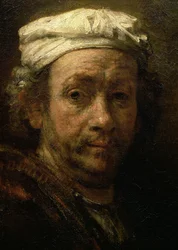 Porträt des Künstlers an seiner Staffelei (Detail des Gesichts), 1660