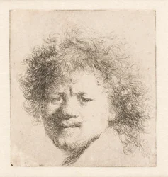 Rembrandt mit langem buschigem Haar: nur Kopf