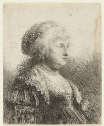 Saskia mit Perlen im Haar